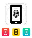 Phone fingerprint icon. Vector illustration.